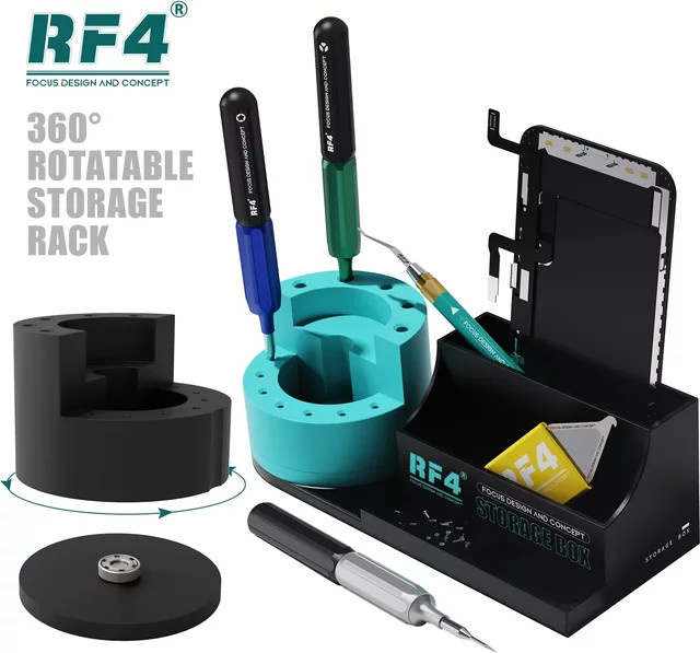 DIYPHONE 360 Grad drehbare Aufbewahrungsbox mit mehreren Löchern als Schraubendreher-Aufbewahrungshalter für Handy, Tablet und Reparaturteile - Bild 1