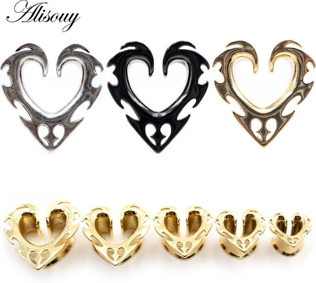 Alisouy Ohrringe Piercing, Kupfer Legierung, Herz, Unisex - Bild 1
