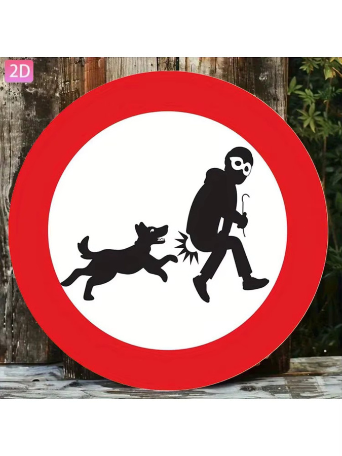 Retro Metallschild CIFBUY Beware of Dog Wanddekoration Schwarz B: 20,3 cm, H: 20,3 cm - Bild 4