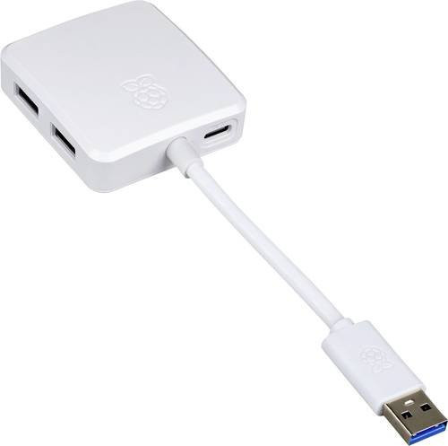 Raspberry Pi SC1636 USB-Hub mit 4 USB-A Ports, USB 3.0 5 GBit/s, Weiß - Bild 1