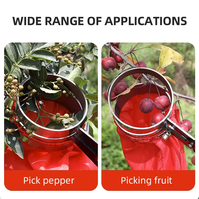 DTBD Obstpflücker Werkzeug aus Metall mit Korb Kopf für Sichuan Pfeffer und Gartenarbeit - Bild 6