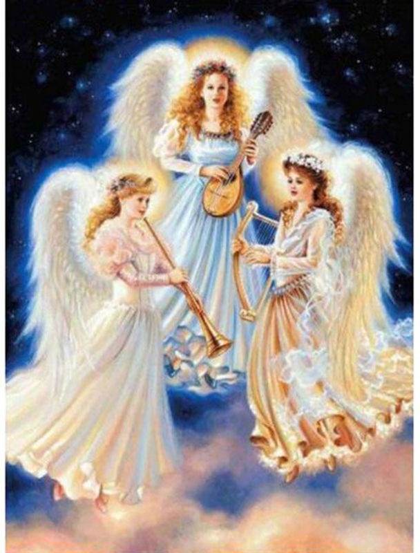 FIYO Diamond Painting Set Prinzessin und Engel 5D Kreuzstich mit Strasssteinen, mehrfarbig, B x H: 20 x 30 cm - Bild 1