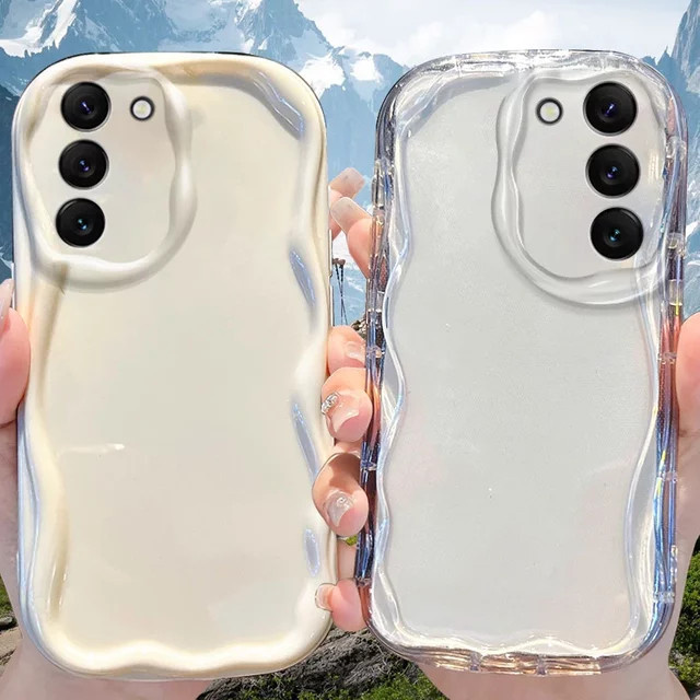 Transparente Wellenhülle für Samsung Galaxy S25 S24 S23 S22 S21 S20 Ultra Plus FE A73 A72 A71 A56 A55 A54 A52 A51 5G 4G - Bild 1