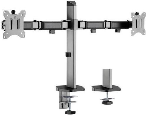 My Wall Monitor-Tischhalterung HL50-2L für 2 Displays von 43,2 cm bis 81,3 cm in Silber und Schwarz, neigbar und drehbar - Bild 1
