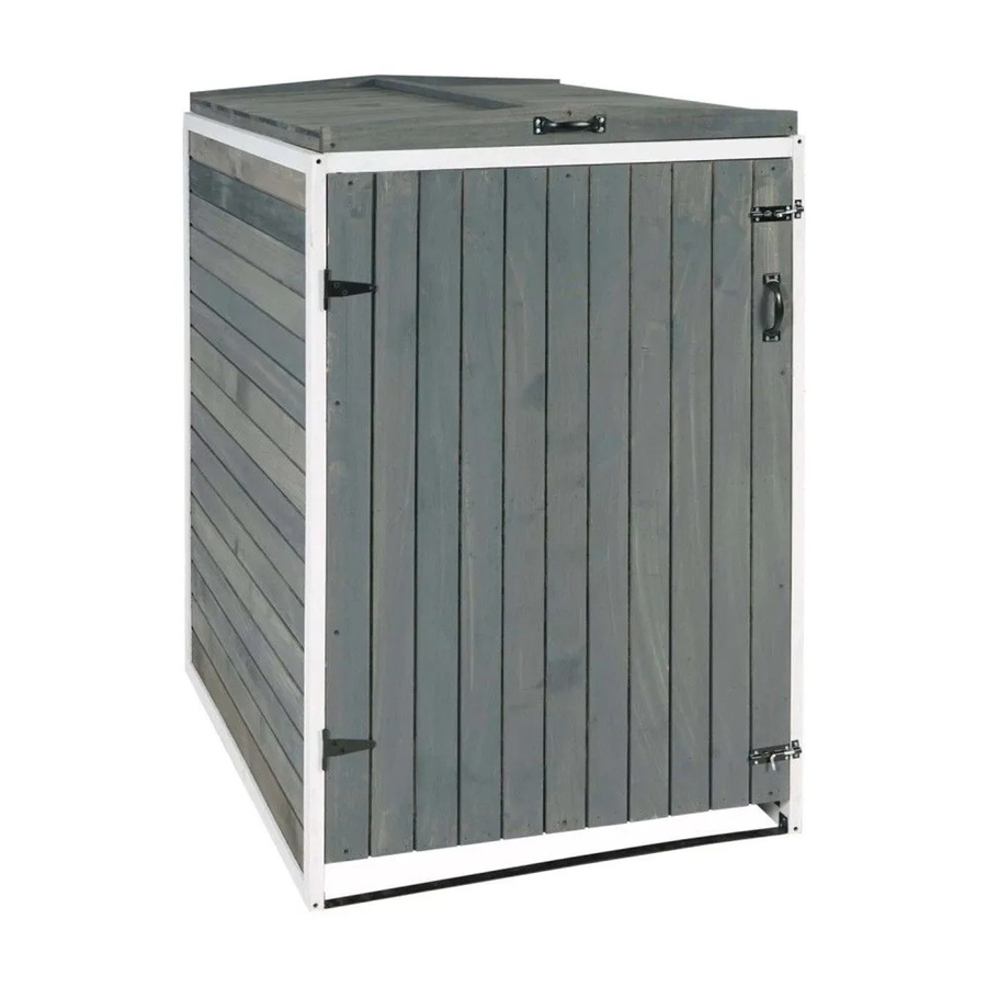 MCW-H74 Mülltonnenverkleidung Mülltonnenbox aus Holz für 1 oder 2 Mülltonnen, erweiterbar, grau-weiß, B/T/H: 126 x 80 x 98 cm - Bild 2