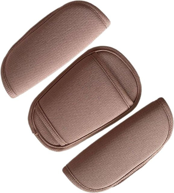 Atmungsaktives Kinderwagen-Schultergurtpolster aus Baumwolle in Beige und Braun von Cyprinoid - Bild 1