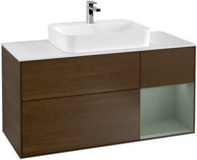 V&B Waschtischunterschrank Finion in Walnuss lackiert, Breite: 120 cm, Tiefe: 50,1 cm, Höhe: 50,1 cm - Bild 1