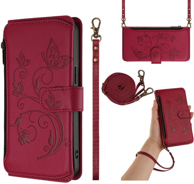 Leder Klapphülle für Xiaomi Poco X8 Pro Max X7 X6 X5 X4 X3 Neo GT NFC 5G mit Kartenfach und Portemonnaie in Schwarz, Rot, Grün, Orange oder Lila - Bild 1