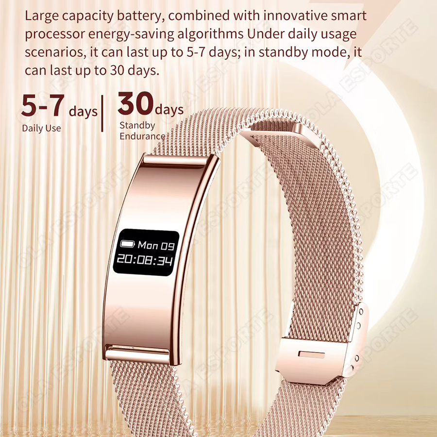 Ola Esporte Smart-Armband in Gold mit Herzfrequenz- und Schlafüberwachung, wasserdichter Fitness-Tracker für Android und iOS - Bild 4