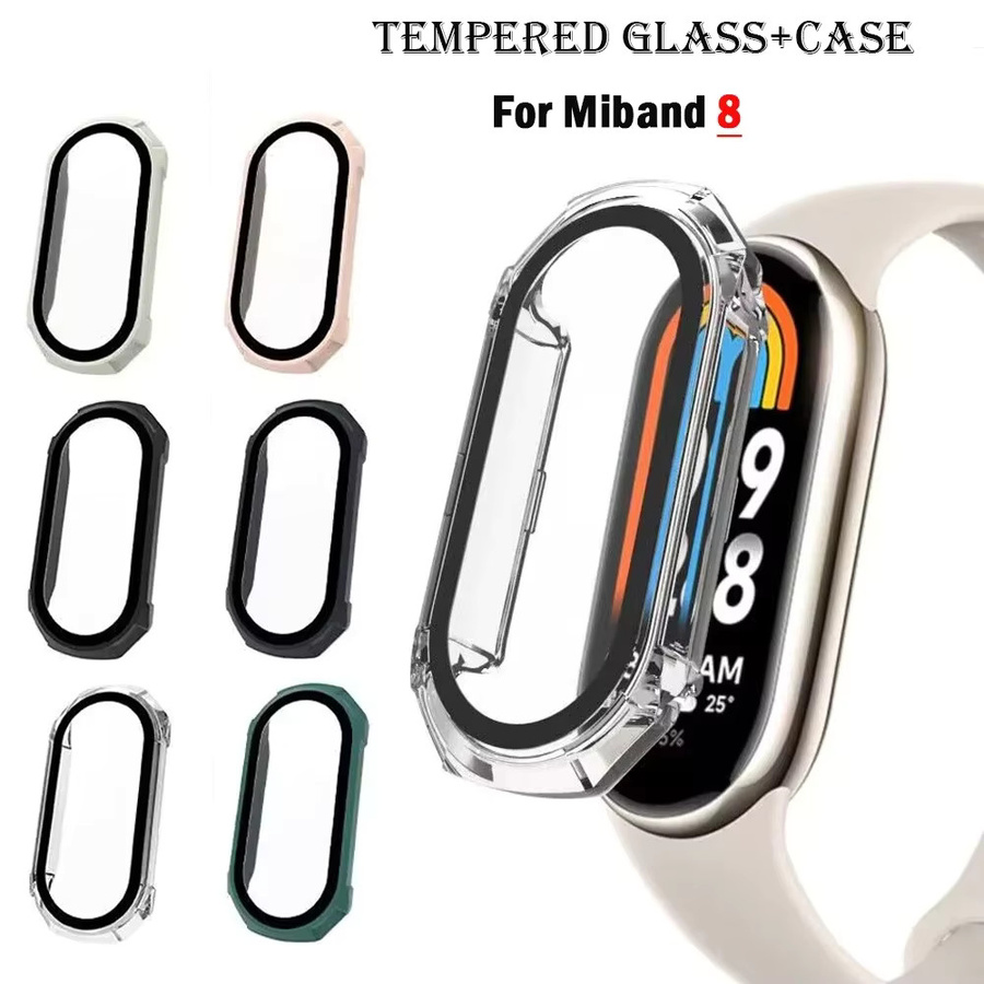 Xiaomi Smartwatch Zubehör, Hülle und Displayschutzfolie für Mi Band 8, Schwarz, Blau - Bild 1