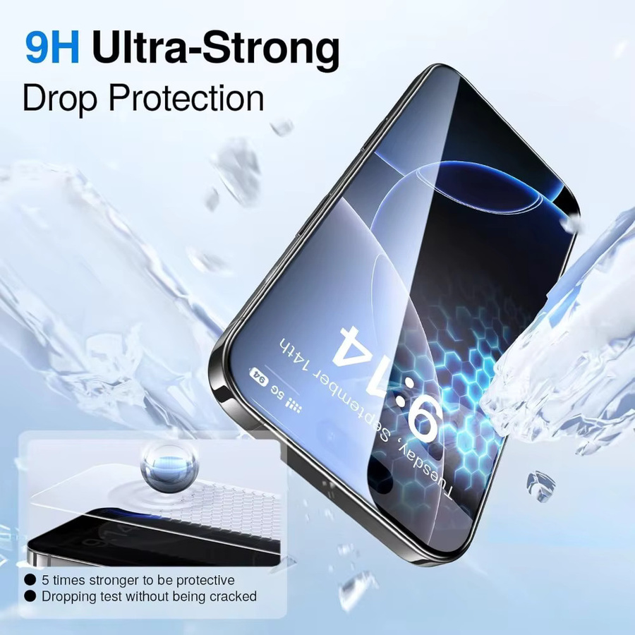 3er-Pack Ultra HD gehärtetes Glas für Apple iPhone 17 16 15 14 Pro Max 13 12 11 Pro XR XS Plus in Transparent mit staubfreier und einfacher Installation - Bild 2