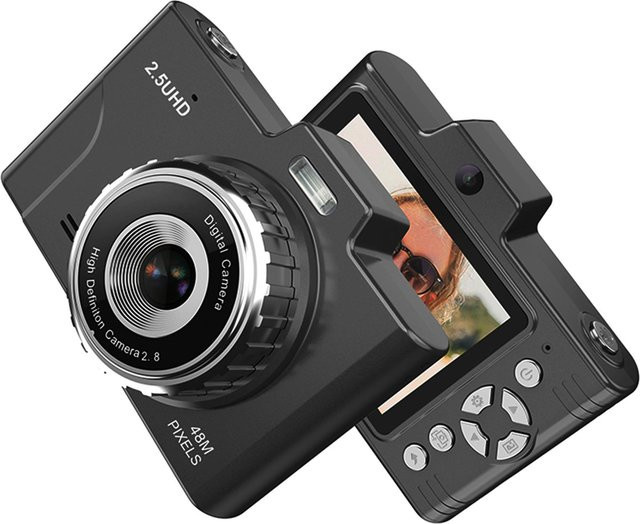 Honor Electronics Digitalkamera mit 48MP CCD-Sensor, 2,5K Video, 2,8-Zoll-Bildschirm und 16x Zoom in Schwarz - Bild 1