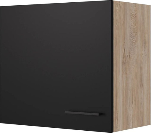 Flex-Well Küchen-Oberschrank Capri Hängeschrank in Schwarz Matt mit Antifingerprint-Effekt, B/H/T: 60 x 54,8 x 32 cm