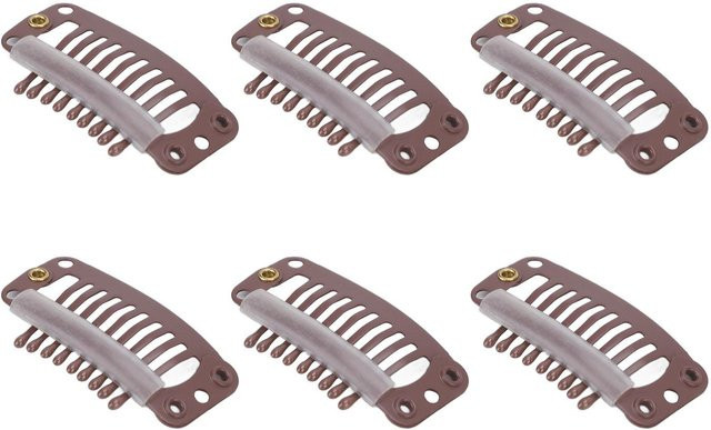 Koogeelife Haarperücken-Clips Edelstahl, 40 Stück, Braun, 32mm - Bild 1