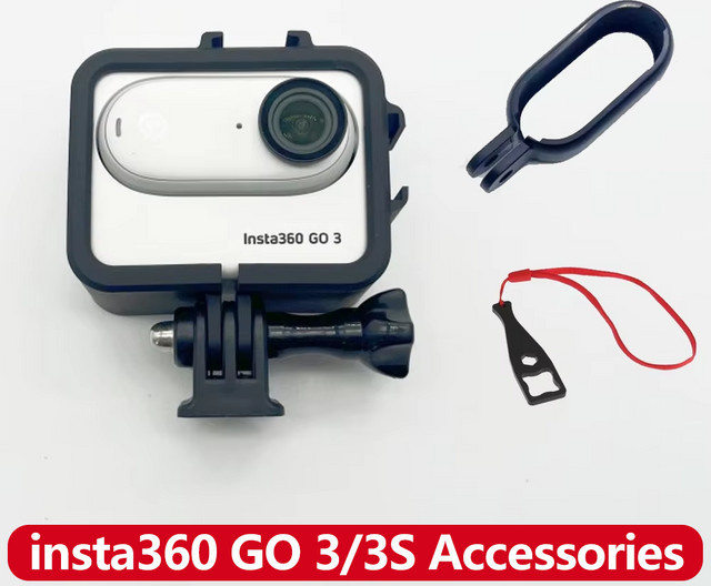 Insta360 GO 3 und GO 3S Zubehör Rahmen Käfig mit Cold Shoe Halterung in Schwarz - Bild 1