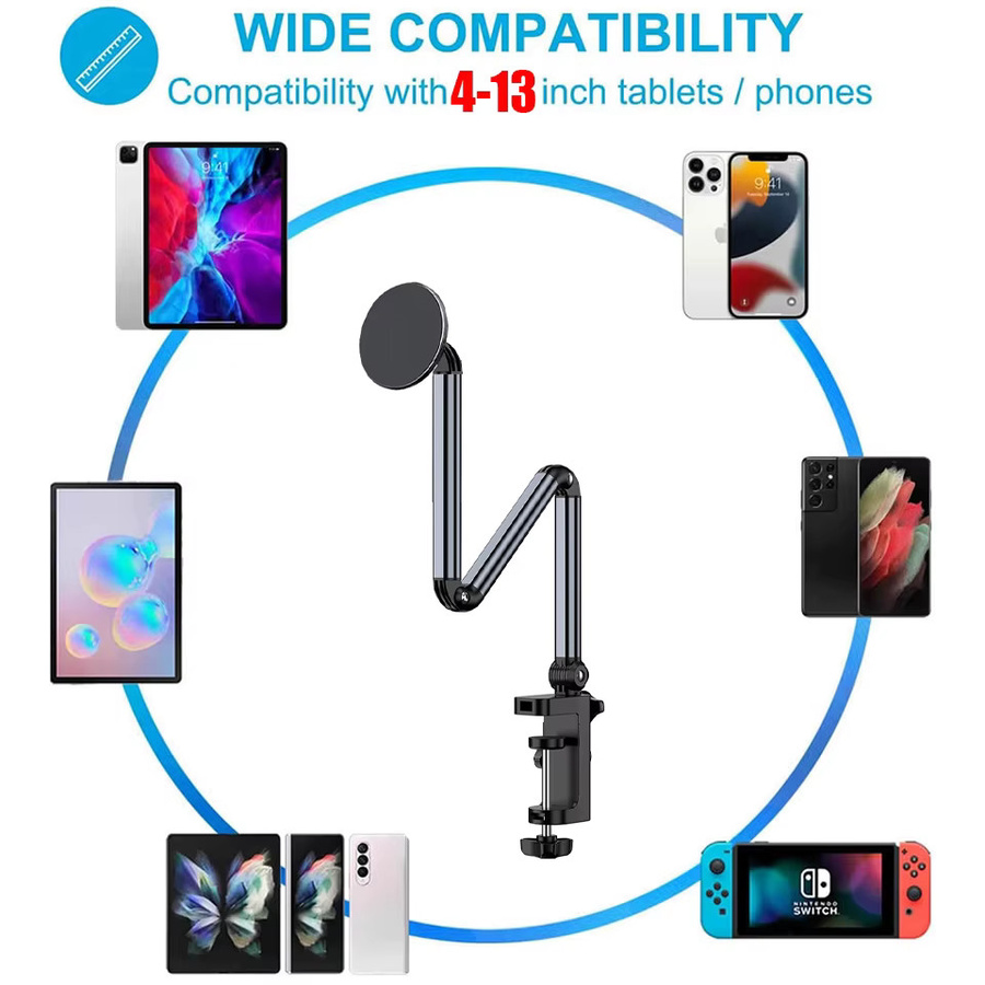 OUTMIX Magnetischer Tablet-Ständer Faltbarer iPad-Halter mit 360 Grad Drehung für Schreibtisch und Bett - Bild 5