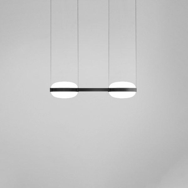 B.Lux Beaded SH2 LED-Pendelleuchte in Schwarz mit opalweißem Glas und dimmbarer Funktion - Bild 1