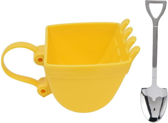 CosyHome Baggerlöffel Tasse mit Schaufellöffel in Gelb, 330 ml - Bild 1