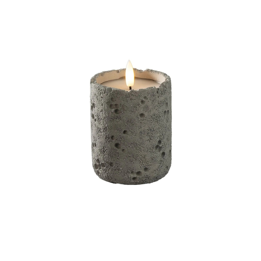 Konstsmide LED-Kerze in Betonoptik für die Weihnachtsdekoration, Grau, Durchmesser: 8 cm, Höhe: 10 cm - Bild 2