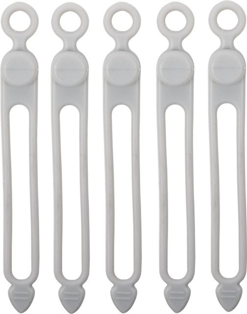 Genialo Silikon-Kabelbinder aus Gummi, 5 Stück, Grau und Weiß - Bild 1