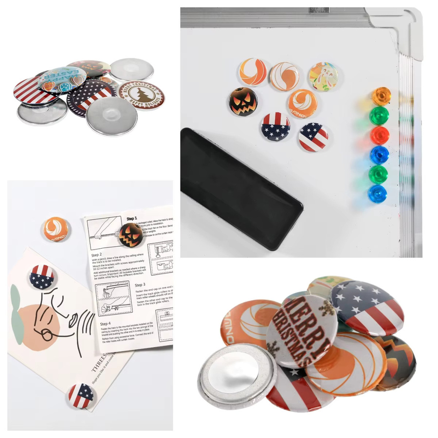 100 Stück Magnet Kühlschrank Button Zubehör Set für Abzeichen Maker in den Größen 25mm, 32mm, 44mm und 58mm aus Metall - Bild 2