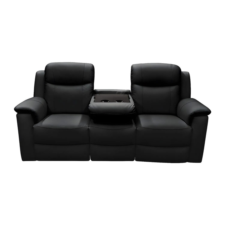 Vente-unique Relaxsofa Evasion aus schwarzem Echtleder, Breite: 205 cm - Bild 2