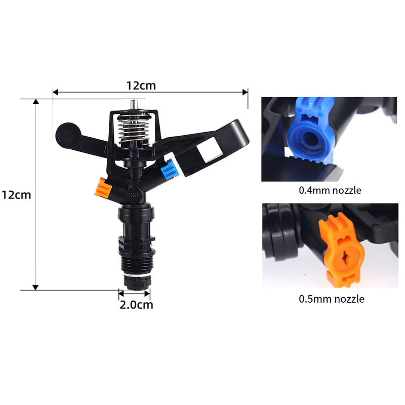 Vibratite Rocker Sprinkler Automatische rotierende Sprühdüse für die Rasenbewässerung in Schwarz - Bild 5