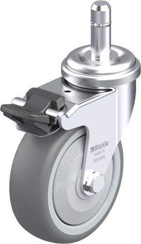 Blickle LRA-TPA 75KF-FI-ES Lenkrolle mit Feststeller, Rad-Durchmesser: 75 mm, Tragfähigkeit: 75 kg, Farbe: Grau/Silber - Bild 1