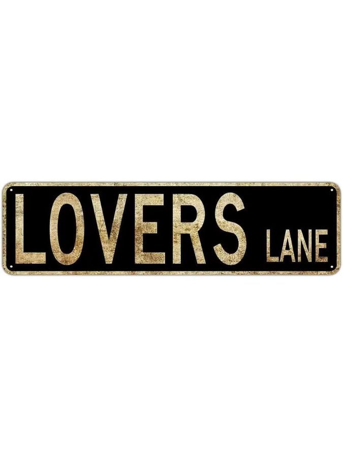 KIOZIY Lovers Lane Straßenschild als Retro-Vintage-Blechdekoration für die Wand, B/H: 40,6 x 10,2 cm - Bild 6