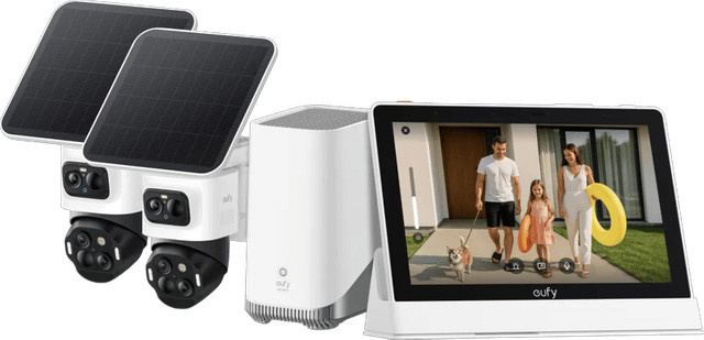 eufyCam S4 Doppelpack mit HomeBase 3 und Smart Display E10, Weiß, Wi-Fi - Bild 1