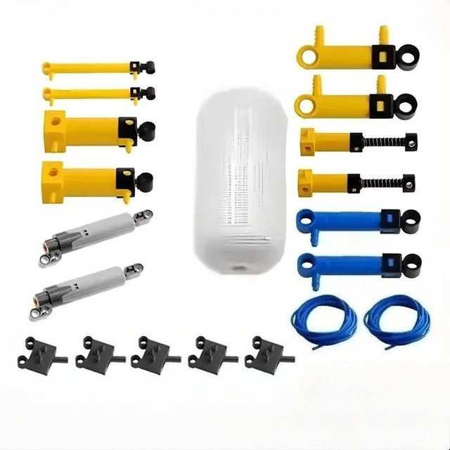Stemedu Pneumatisches Baustein-Set mit Luftpumpe, Tank, Kolben und Schalter, 20-teiliges MOC Zubehör für DIY technische Konstruktionen, kompatibel mit Legoeds 42043 und 61904 - Bild 1