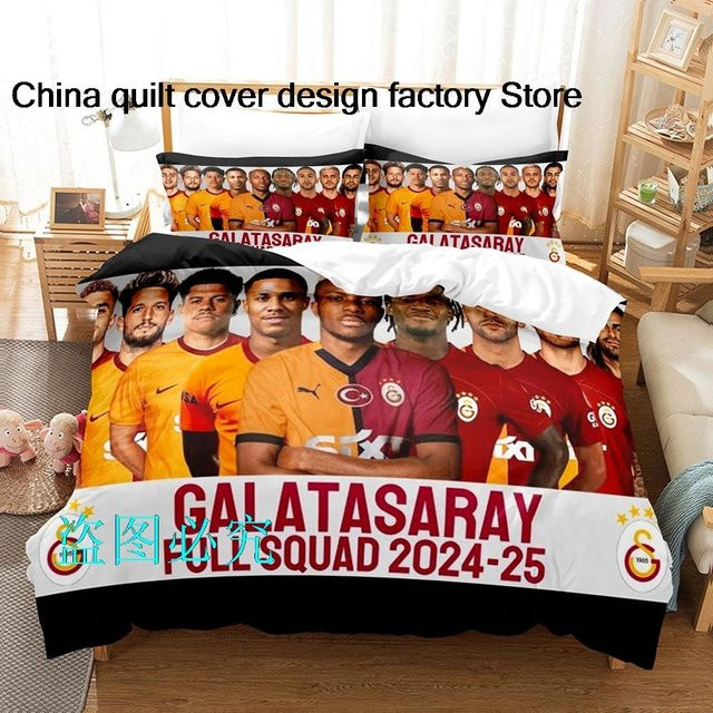 Bettwäsche-Set Galatasaray Fußballclub in Schwarz, Microfaser, B/H: 135 x 200 cm - Bild 1