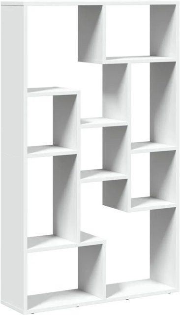 vidaXL Bücherregal Weiß aus Holzwerkstoff mit geometrischem Design, B/T/H: 72 x 20 x 120 cm - Bild 1