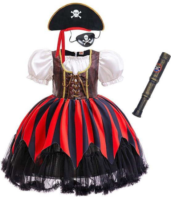 ollobebe Piratenkapitän-Kostüm für Mädchen, Piraten, Set, Plüsch / Textil - Bild 1