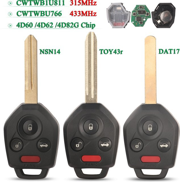 Jingyuqin Fernbedienung Schlüssel Schwarz für Subaru Outback Legacy Forester Impreza Tribeca 315 MHz/433 MHz mit G Chip Fob CWTWB1U811 CWTWBU766 - Bild 1