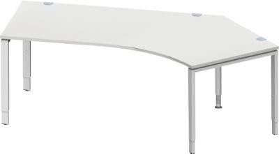 Schäfer Shop Genius Winkelschreibtisch MODENA FLEX 135 Grad mit Ansatz rechts, Breite: 216,5 cm, lichtgrau - Bild 1