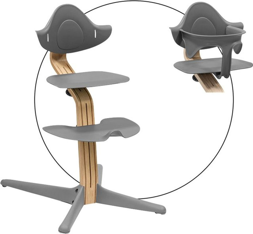 Stokke Nomi Bundle Hochstuhl Eiche inkl. Babyset in Grau - Bild 2