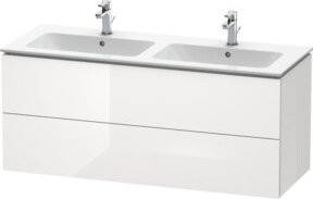 Duravit L-Cube Waschtischunterschrank in Weiß Hochglanz, wandhängend mit 2 Schubladen, B/H/T: 129 x 55 x 48,1 cm - Bild 1