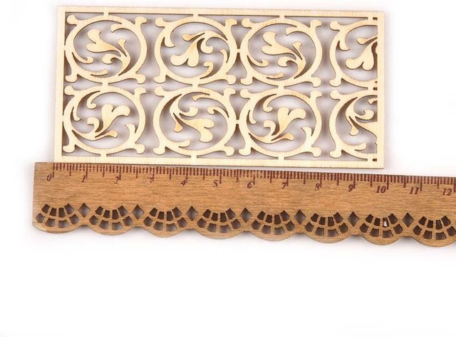 5er-Set hohle rechteckige Holzscheiben in Braun und Beige für DIY-Handwerk und Dekorationen - Bild 1