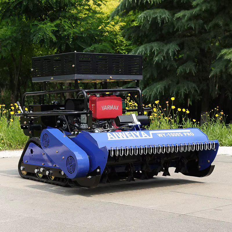 AIWEIYA Geländegängiger Roboter-Rasenmäher mit Raupenantrieb und 4-Takt-Benzinmotor in Blau - Bild 2