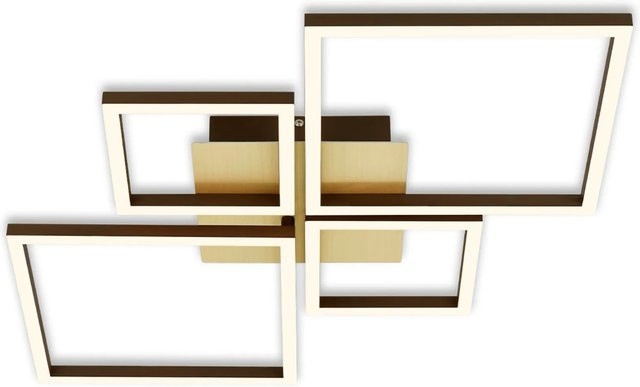 Brilo LED-Deckenleuchte Frame in Braun-Gold, dimmbar und schwenkbar, warmweiß - Bild 1