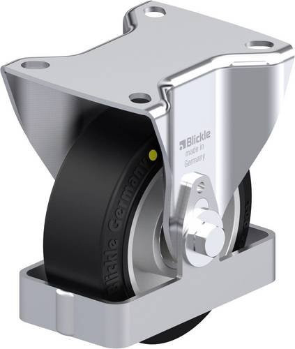 Blickle B-ALEV 100K-EL-FS Stahlblech-Bockrolle in Schwarz und Silber mit 100 mm Rad-Durchmesser und 200 kg Tragfähigkeit - Bild 1