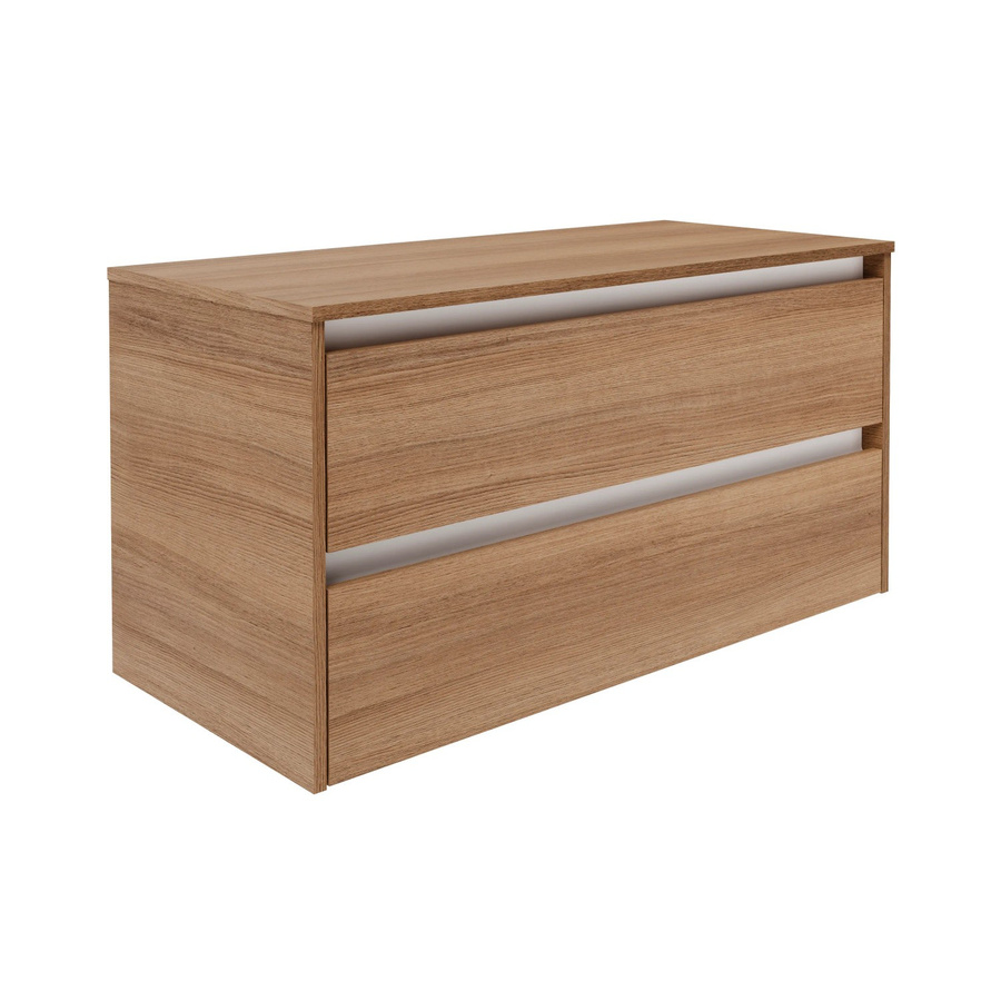Fackelmann Waschtischunterschrank Vita mit 2 Schubladen, Farbe Oak/Weiß, B/T/H: 100,4 x 51,6 x 46,5 cm - Bild 2