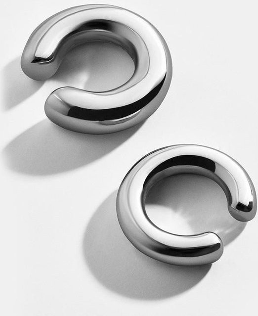 Clip-Ohrringe C-Form, Silber, Unisex, Ohne Stein - Bild 1