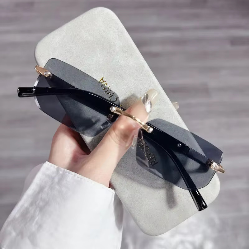ERIKOLE Korrektionsbrille, randlos, quadratisch, Metall, schwarz, Unisex - Bild 2