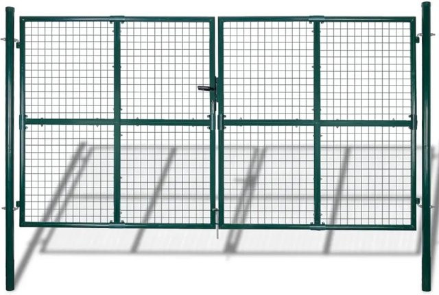 vidaXL Gartengitter mit Tor und Zaun aus verzinktem Stahl in Grün, B/H: 306 x 175 cm - Bild 1