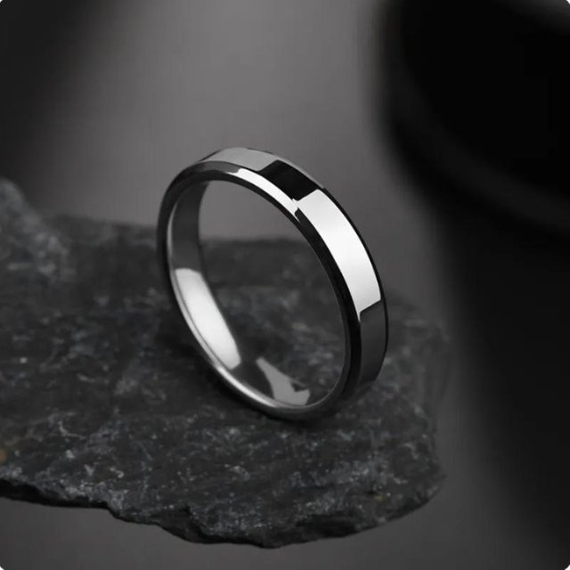 Bamos Ring Edelstahl, schwarz, 4mm, Damen, Herren - Bild 1