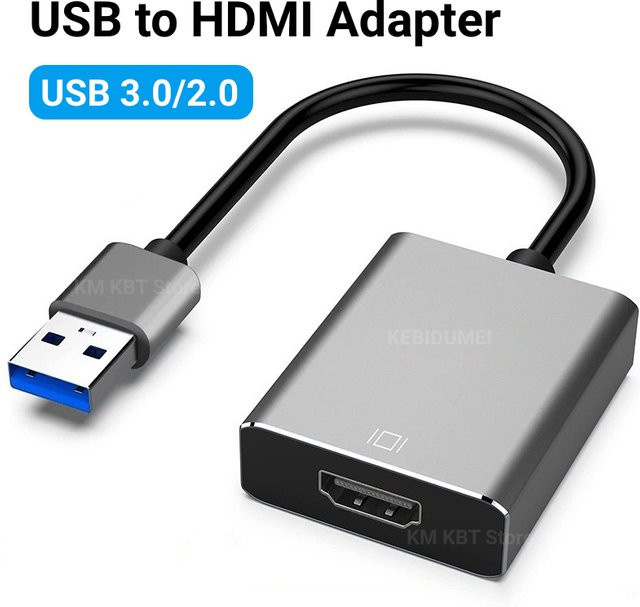 Kebidumei USB 3.0 zu HDMI Adapter in Grau, HD 1080P Video-Konverter für Desktop, Laptop und PC - Bild 1