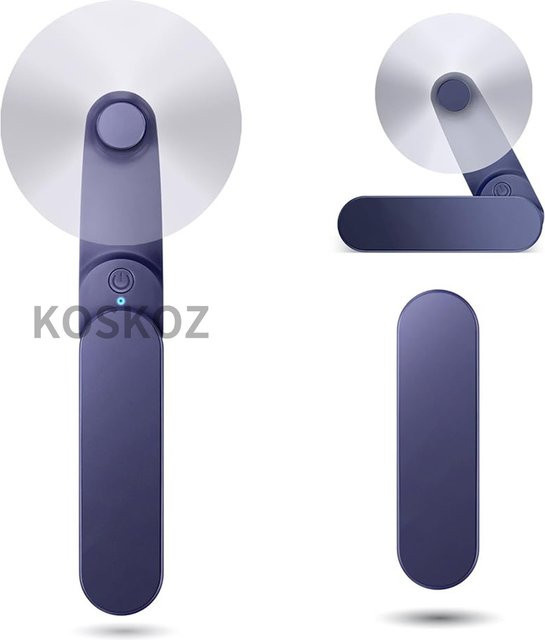 Koskoz 2-in-1 Mini Handventilator, tragbarer faltbarer USB-Ventilator in Blau - Bild 1