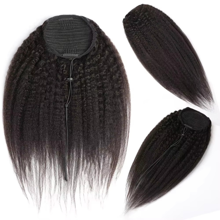 Dula A Hair Ponytail-Extensions Kinky Straight, brasilianisches Remy-Echthaar, Unisex - Bild 2